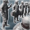Squad of modern soldiers in CBRN biochemical risk protective suit Hazmat (3)