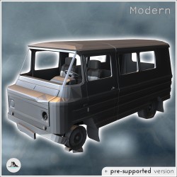 Damaged modern van with...