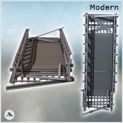 Pont moderne modulaire en métal avec planche de bois (version intacte et endommagée) (3)