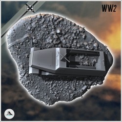Destroyed German Sd.Kfz. 251 half-track carcass in debris (6)