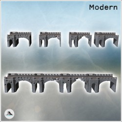 Pont modulaire moderne en briques à multiples piliers et rambarde en pierre (7)