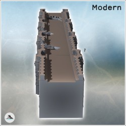 Pont modulaire moderne en briques à multiples piliers et rambarde en pierre (7)
