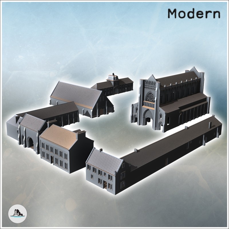 Set of buildings of the Abbey of Notre-Dame d'Ardenne (Calvados, Normandy, France)