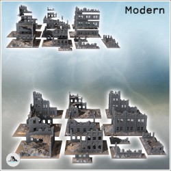 Set de douze grandes ruines modernes et futuristes avec étages (4)