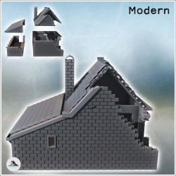 Maison sans étage avec murs en brique, toit en tuiles et annexe à l'arrière (9)