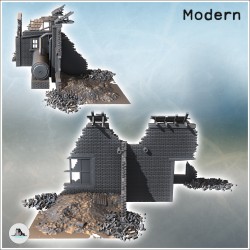 Ruine d'usine avec grand réservoir et murs en brique (version avec et sans débris) (10)