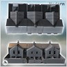 Set de trois bâtiments avec grandes fenêtres à baie et jardin arrière entouré d'un haut muret (version intacte) (21)