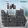 Set d'immeubles urbains en ruine en coin avec magasin "The Majes" et toit en brique (22)