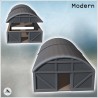 Storage hangar with curved roof and multiple windows (4)