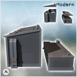Set of two brick industrial buildings with a generator (7)