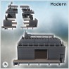 Bâtiment industriel moderne avec échelle d'accès au toit, murs en briques et plateforme de chargement (14)
