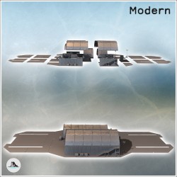 Deux grands entrepôts de stockage moderne avec plateforme bétonnée pour sol (7)