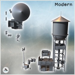 Outpost on water storage tower with lamps and metal defensive walls (15)