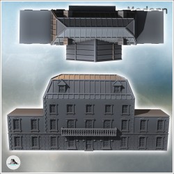 Large building with a zinc roof, hewn stone base, and flat-roofed side annexes (intact version) (7)
