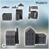 Set de deux bâtiments industriels en brique avec réservoirs adjacent et cheminée d'évacuation (10)