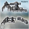 Modular industrial site set with large storage tanks, pillars with piping, and a building (14)