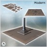 Large modular urban square with a central obelisk or fountain (intact and cratered versions) (23)