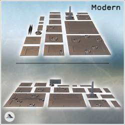 Large modular urban square with a central obelisk or fountain (intact and cratered versions) (23)