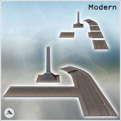 Modular urban paved road set and stone obelisk monument (25)