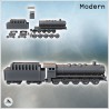 Set of steam locomotive with five axles and a coal wagon at the rear (1)