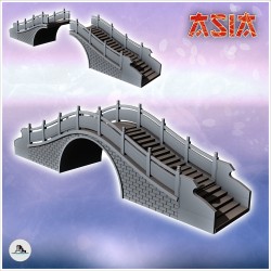 Asian brick bridge with...