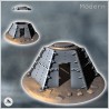 Modern octagonal metal bunker with rivets (6)