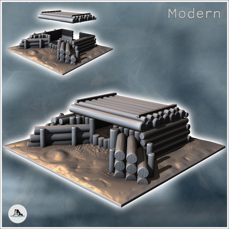 Modern semi-buried log bunker (9)