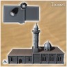 Mosquée orientale arabe avec minaret à dôme et annexe (16)