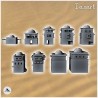 Large set of nine desert buildings with roof domes (19)