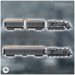 Train à vapeur 2-4-4 avec wagon voyageur (1)