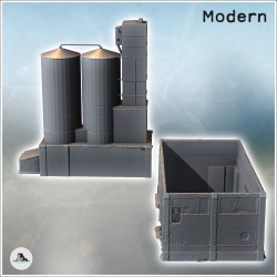 Set de deux bâtiments avec grand double silo de stockage (2)