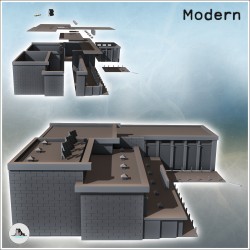Commissariat central de police à multiples étages avec toit plat et panneaux photovoltaïques (11)