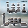 Set of industrial buildings with a crane, tank, triple tanks, and containers (18)
