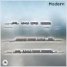 Set de convoi ferroviaire modulaire avec locomotive diesel, remorques industriel et voies ferrées (1)