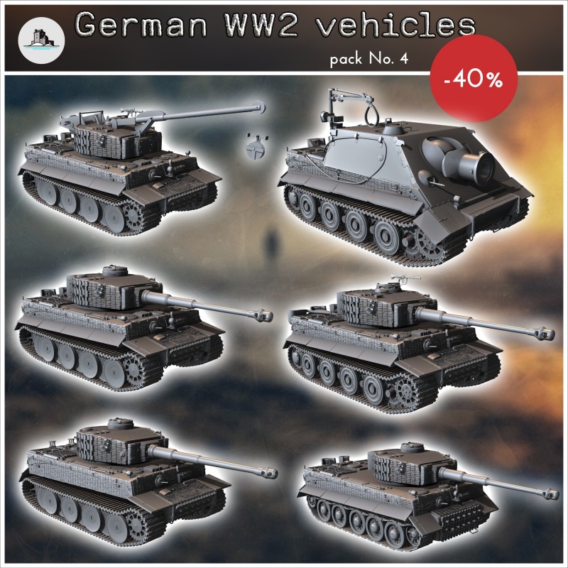 Pack de chars Allemands No. 4 (Tiger I et variantes)