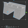 Modular set of stone defensive walls with forts (2)