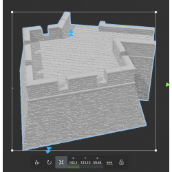 Modular set of stone defensive walls with forts (2)