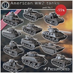 Pack de chars Américains WW2 No. 1