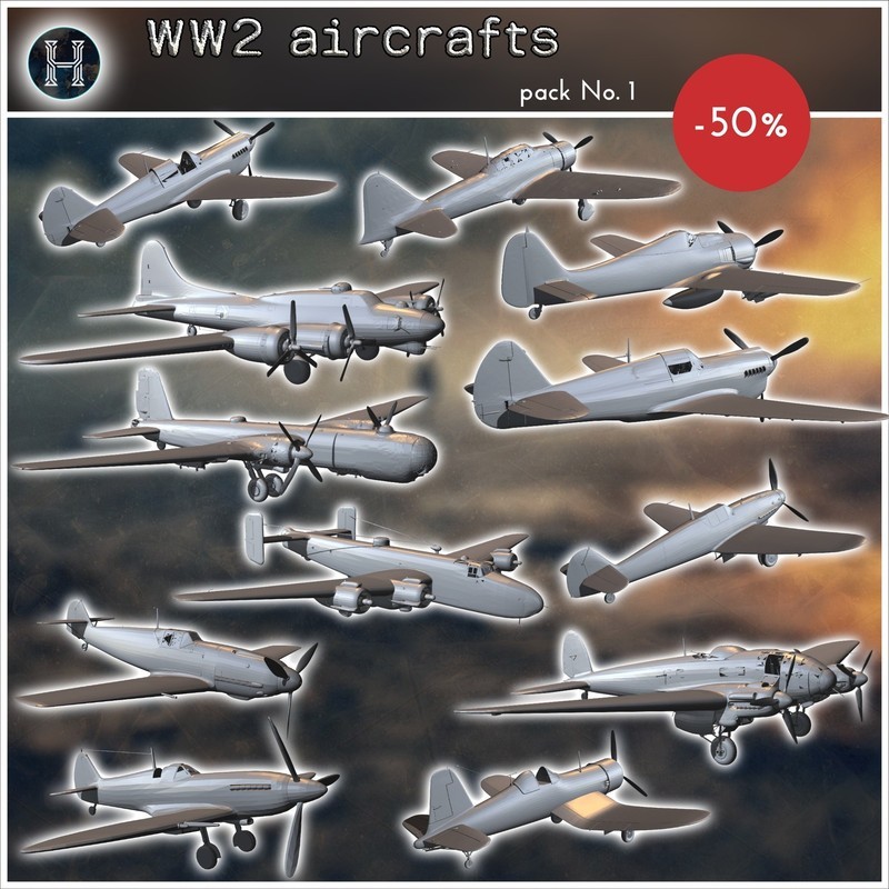 World War II aircrafts pack No. 1