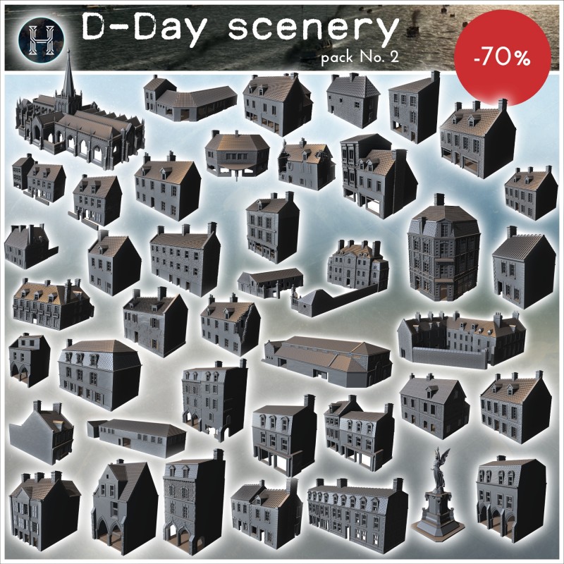 D-Day 1944 scenery pack No. 1 (Carentan, Normandy 1944, France)