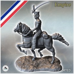 Napoleonic Hussar French cavalryman charging on horse with saber (11)