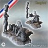 Set of three French Napoleonic infantrymen bivouacked around a campfire (12)