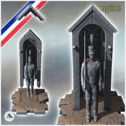 French Napoleonic infantry soldier standing in front of wooden post (20)