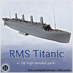 RMS Titanic paquebot britannique (316 pièces détaillées) (pack comprenant les versions SLA + FDM)