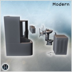 Bathroom set with washing machine, bathtub, sink, toilet, cabinets, and various accessories (15)