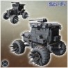 Heavy-duty off-road vehicle with large reinforced wheels and armored cabin structure (24)