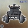 Heavy-duty off-road vehicle with large reinforced wheels and armored cabin structure (24)