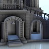 Gothic palace with entrance stairs