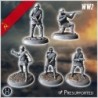 Set of five Soviet Russian Red Army soldiers (WW2 USSR) (with Mosin-Nagant + PPSh-41) (1)