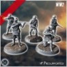 Set of five Soviet Russian Red Army soldiers (WW2 USSR) (with Mosin-Nagant) (2)